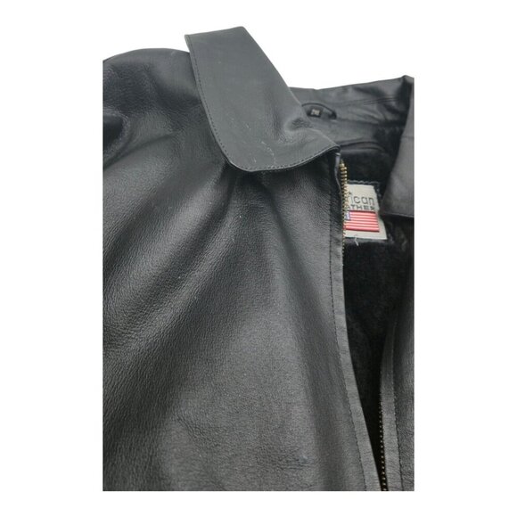 American Leather Jacket Men 2XL Multicolor USA Flag Eagle Bomber Biker Oversized - Picture 8 of 16